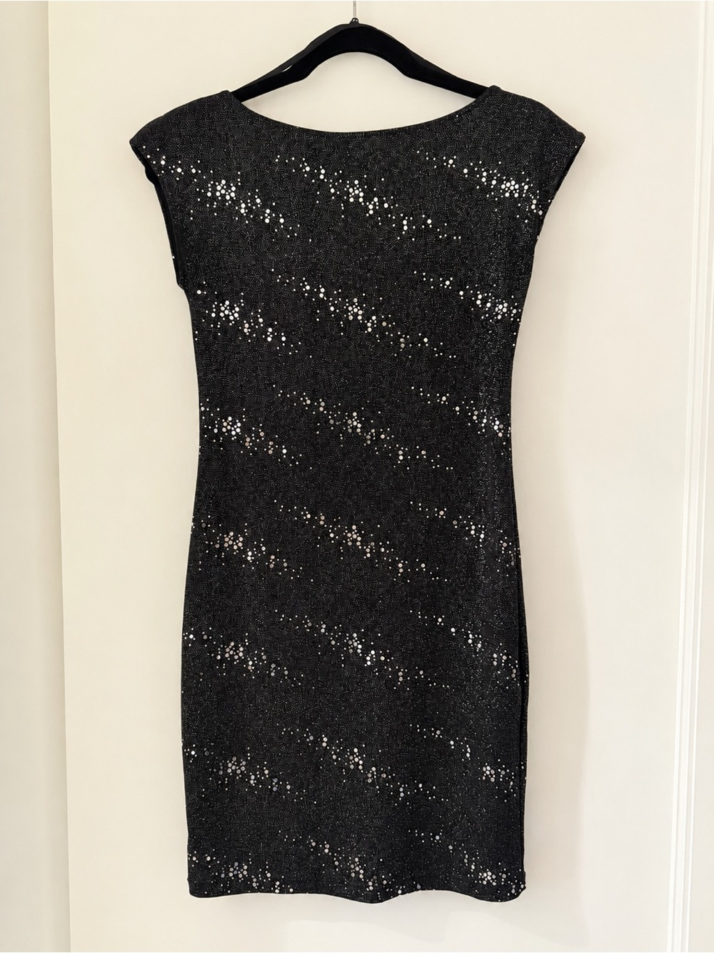 Allen B. By Allen Schwartz Black Sequin Cap-Sleeve Sheath Dress